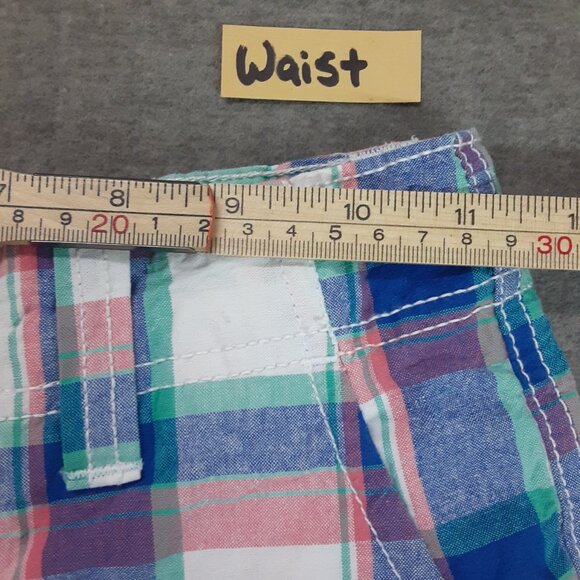 J. Khaki Boys Shorts Size 10 Pockets Zip/Button Waist 22 in Inseam 8 in Plaid - Picture 7 of 9
